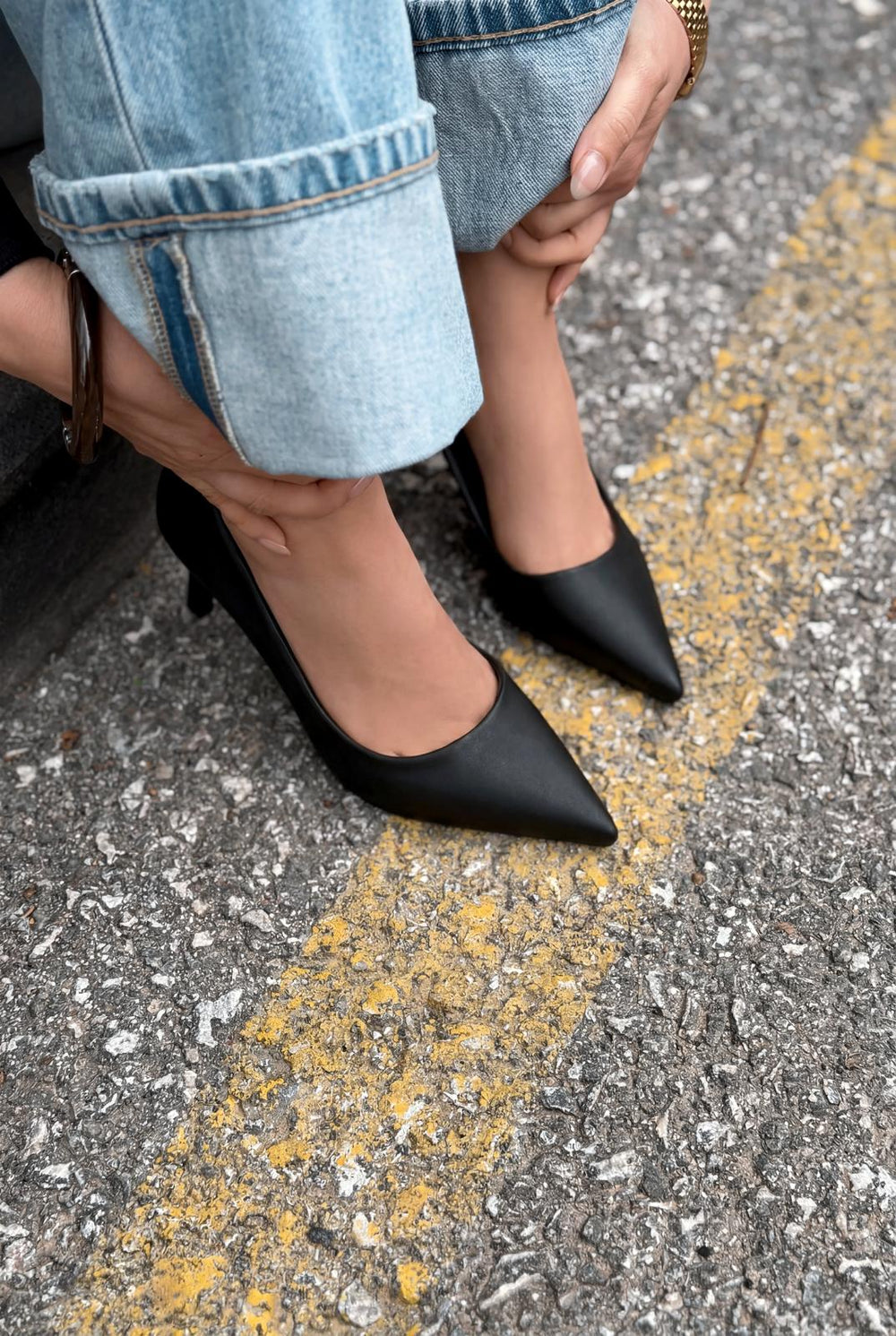 Delvion Siyah Mat Deri Kadın Stiletto - ILOVESHOES