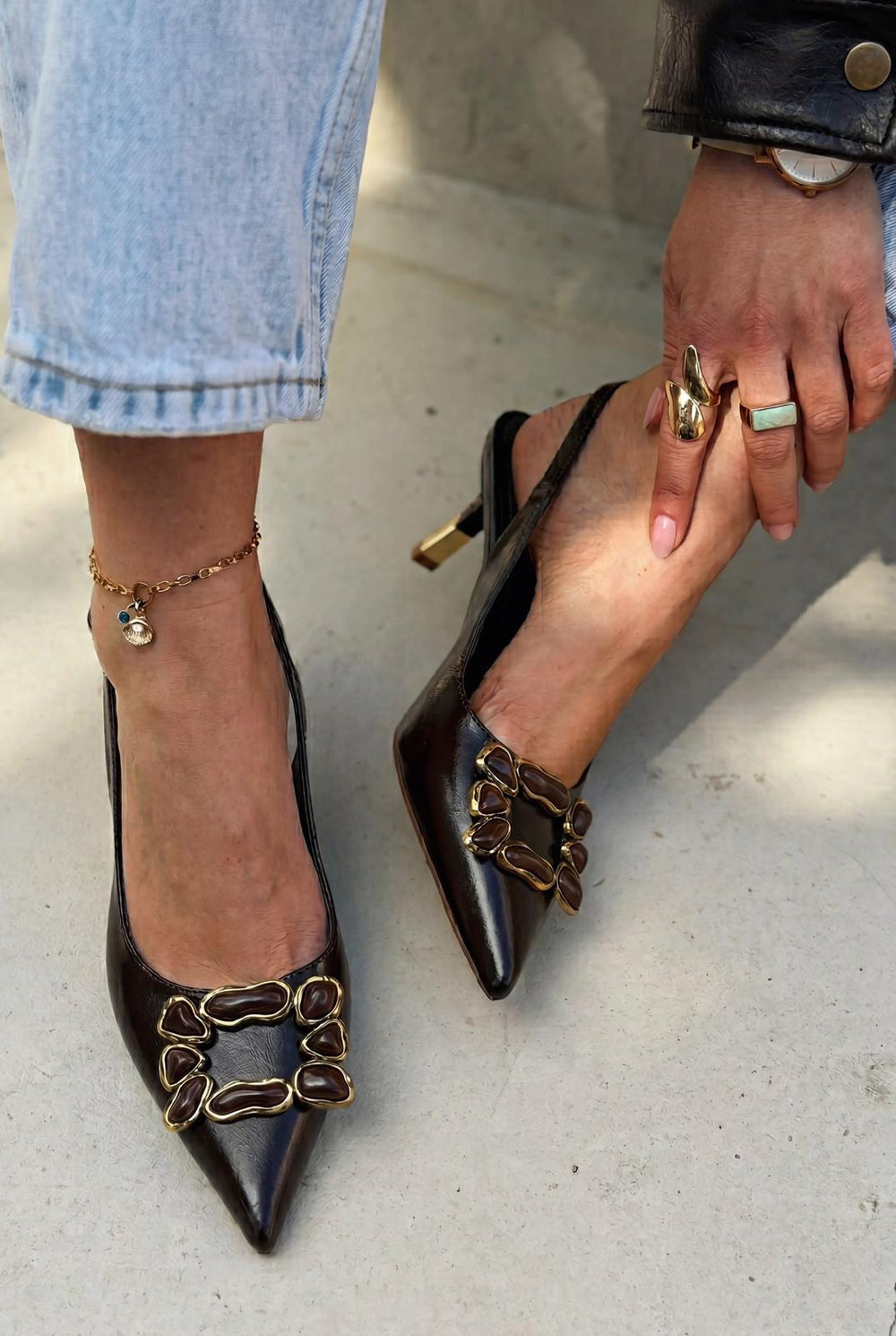 Nertia Stiletto Acıkahve Mat Deri - ILOVESHOES