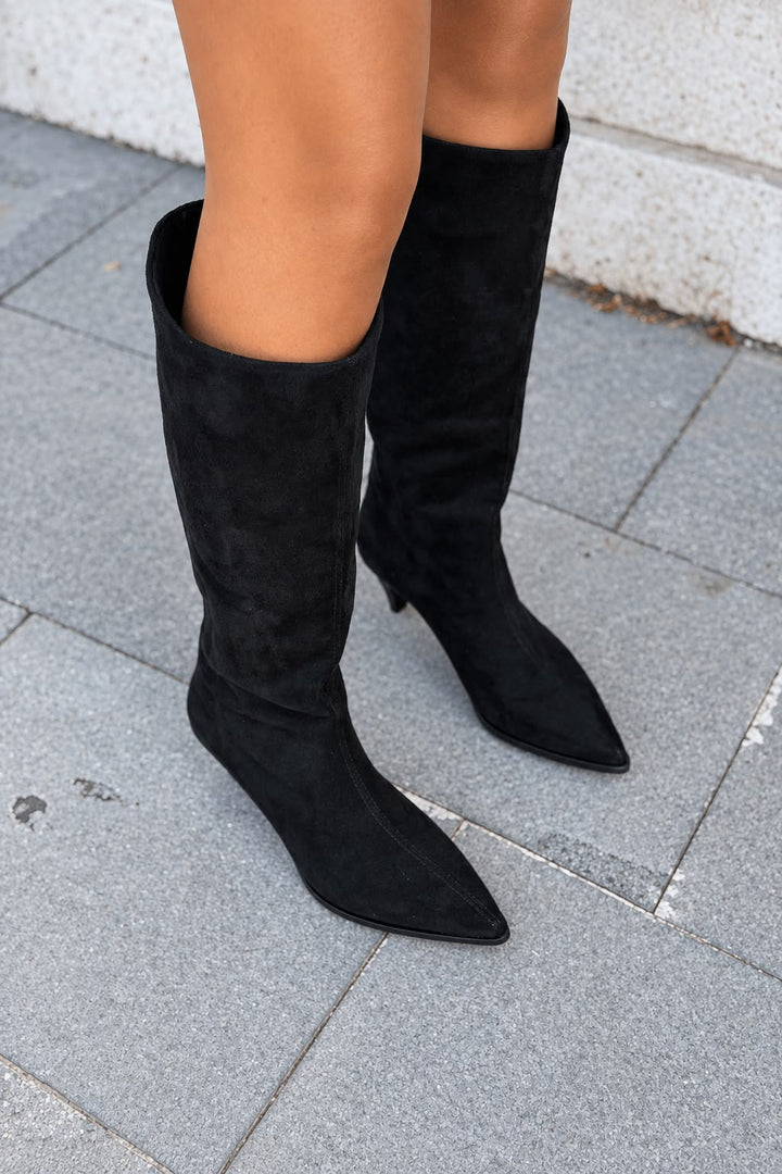 Sovra Siyah Süet Kadın Çizme - ILOVESHOES