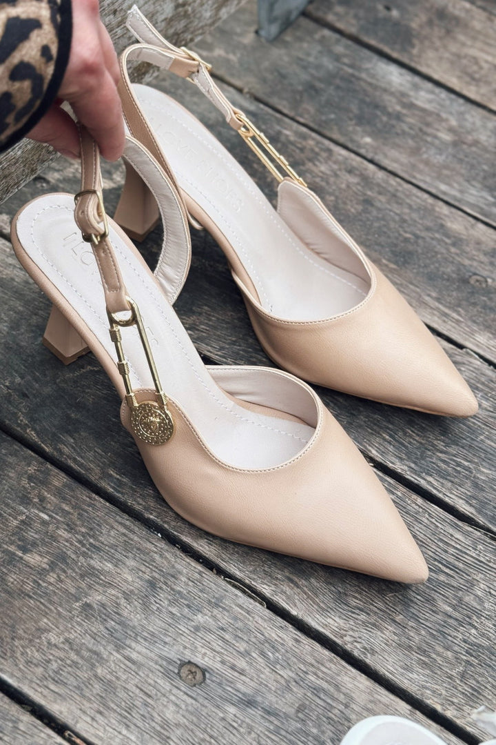 Relvor Mat Deri Nude Toka Detaylı Stiletto