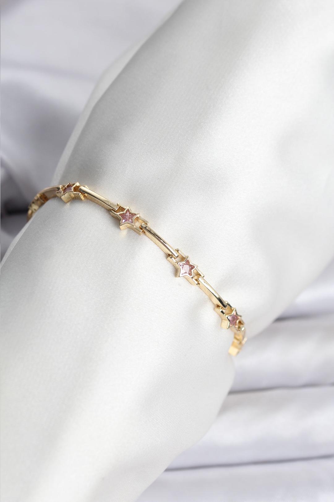 ILS - 1048 Kadın Bileklilk Gold Pirinç Yıldız Model - ILOVESHOES