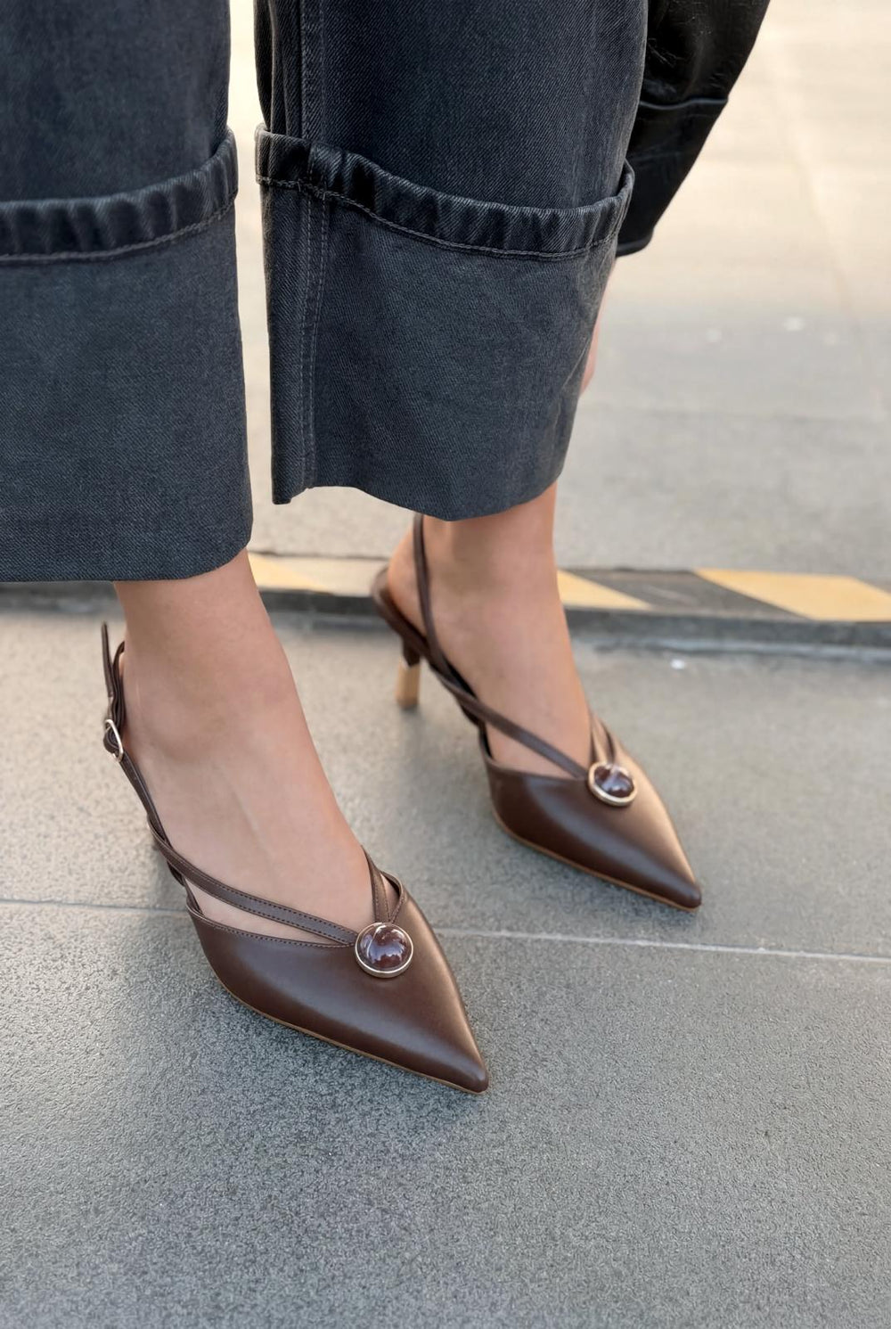 Lorisse Stiletto Acıkahve Mat Deri - ILOVESHOES