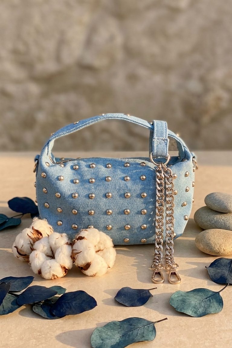 Wilen Mavi Jean Zımbalı Kadın Çanta - ILOVESHOES