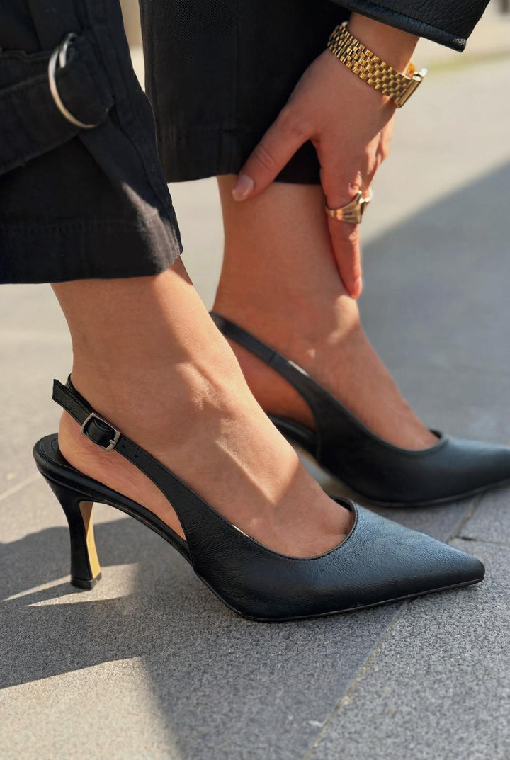 Alvessa Stiletto Siyah Mat Deri - ILOVESHOES