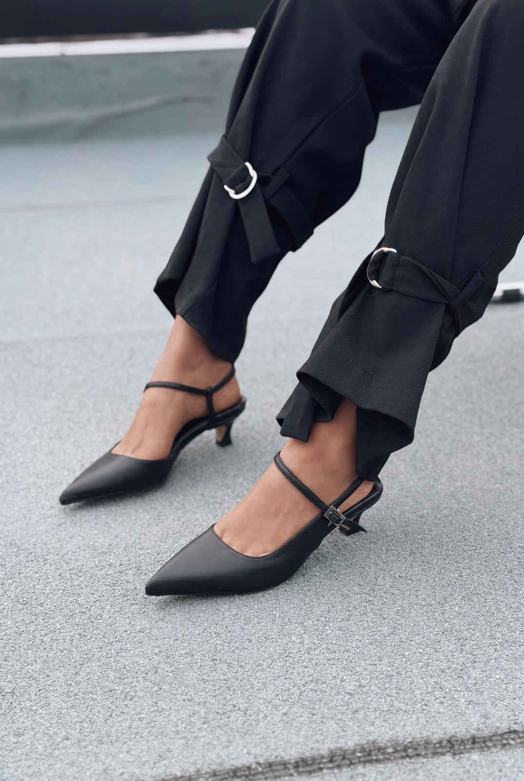 Torev Siyah Mat Deri Kadın Stiletto - ILOVESHOES