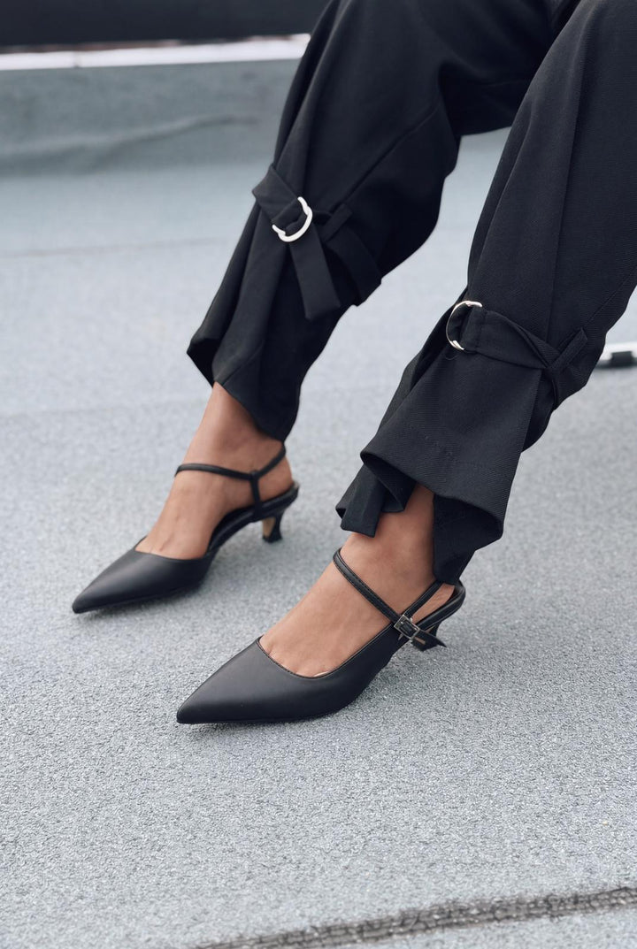 Torev Siyah Mat Deri Kadın Stiletto - ILOVESHOES