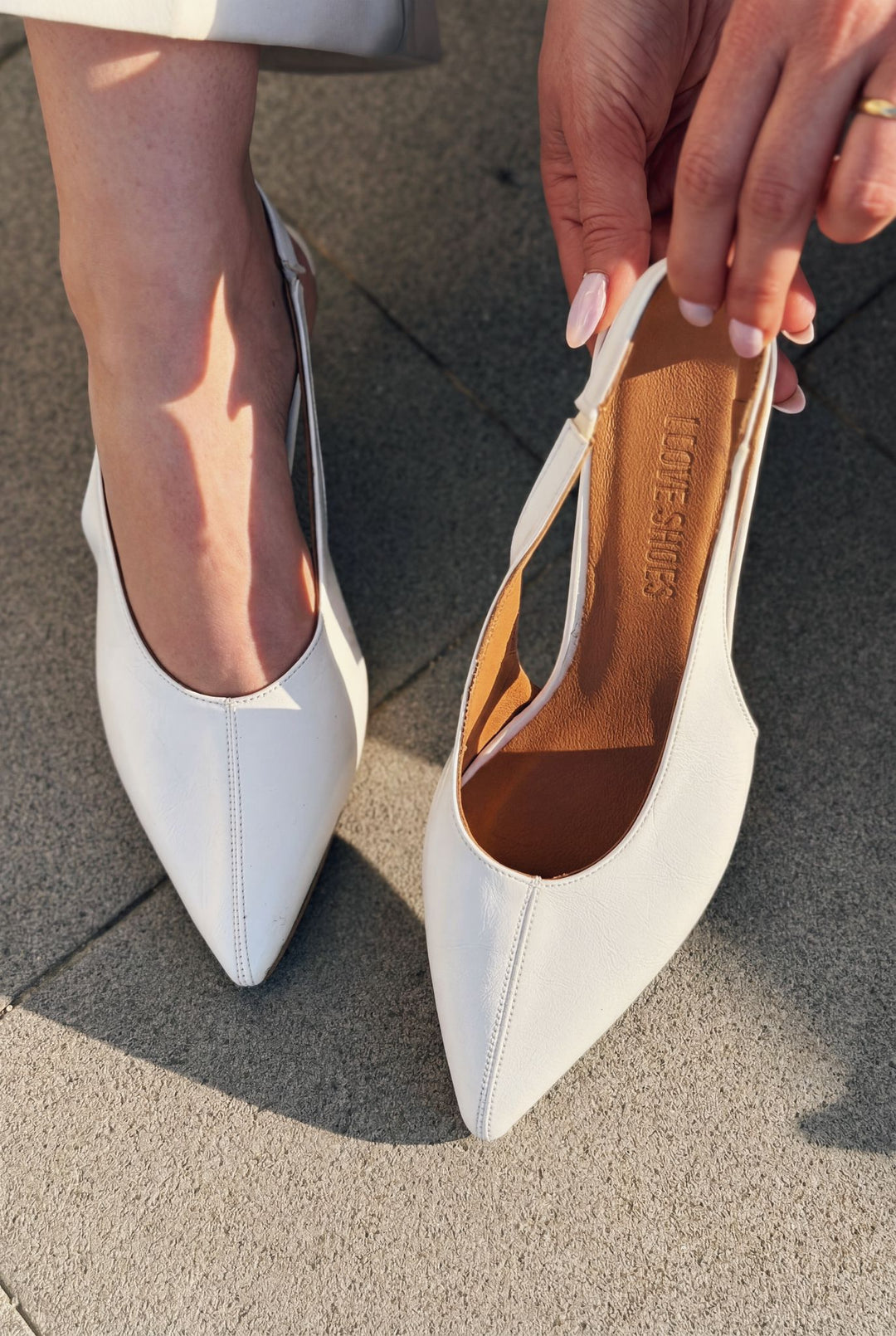 Selor Hakiki Deri Beyaz Mat Deri Kadın Stiletto - ILOVESHOES