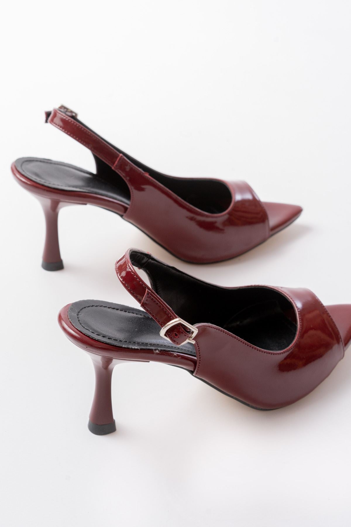Remya Rugan Bordo Topuklu Ayakkabı - ILOVESHOES