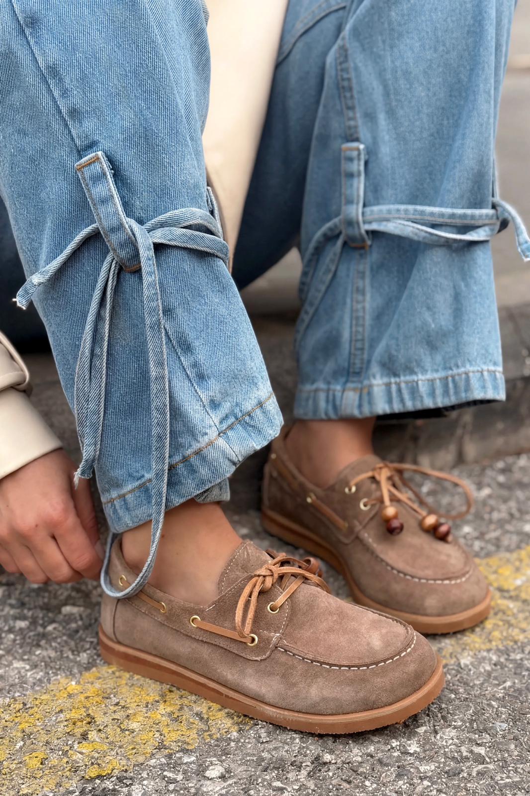 Armon Hakiki Süet Kadın Vizon - ILOVESHOES