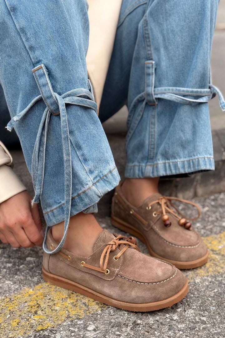 Armon Hakiki Süet Kadın Vizon - ILOVESHOES