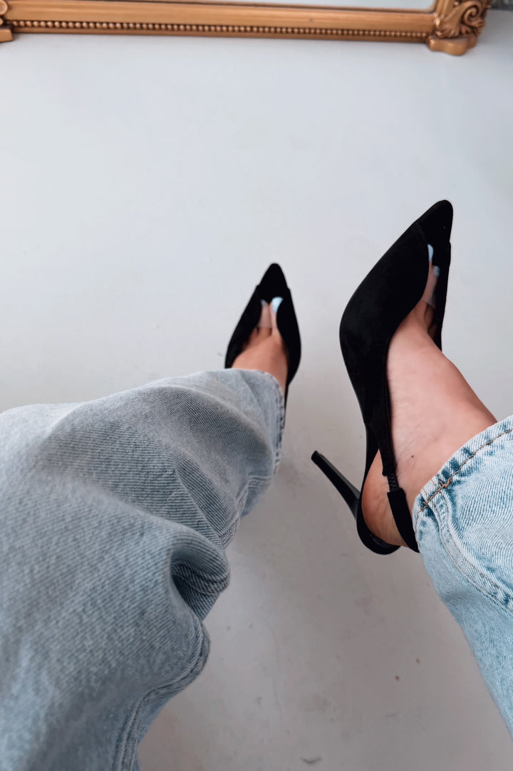Marvello Siyah Mat Deri Kadın Topuklu Sandalet - ILOVESHOES