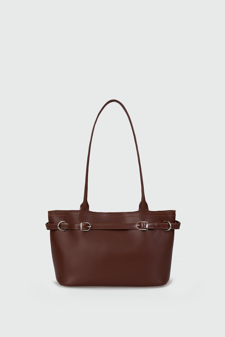 Aurin Shoulder Bag, Brown Matte Leather