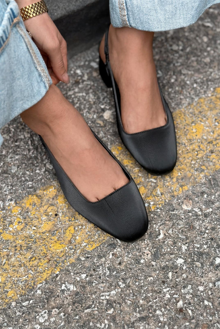 Solen Mary jane Topuklu Ayakkabı Siyah Saten - ILOVESHOES