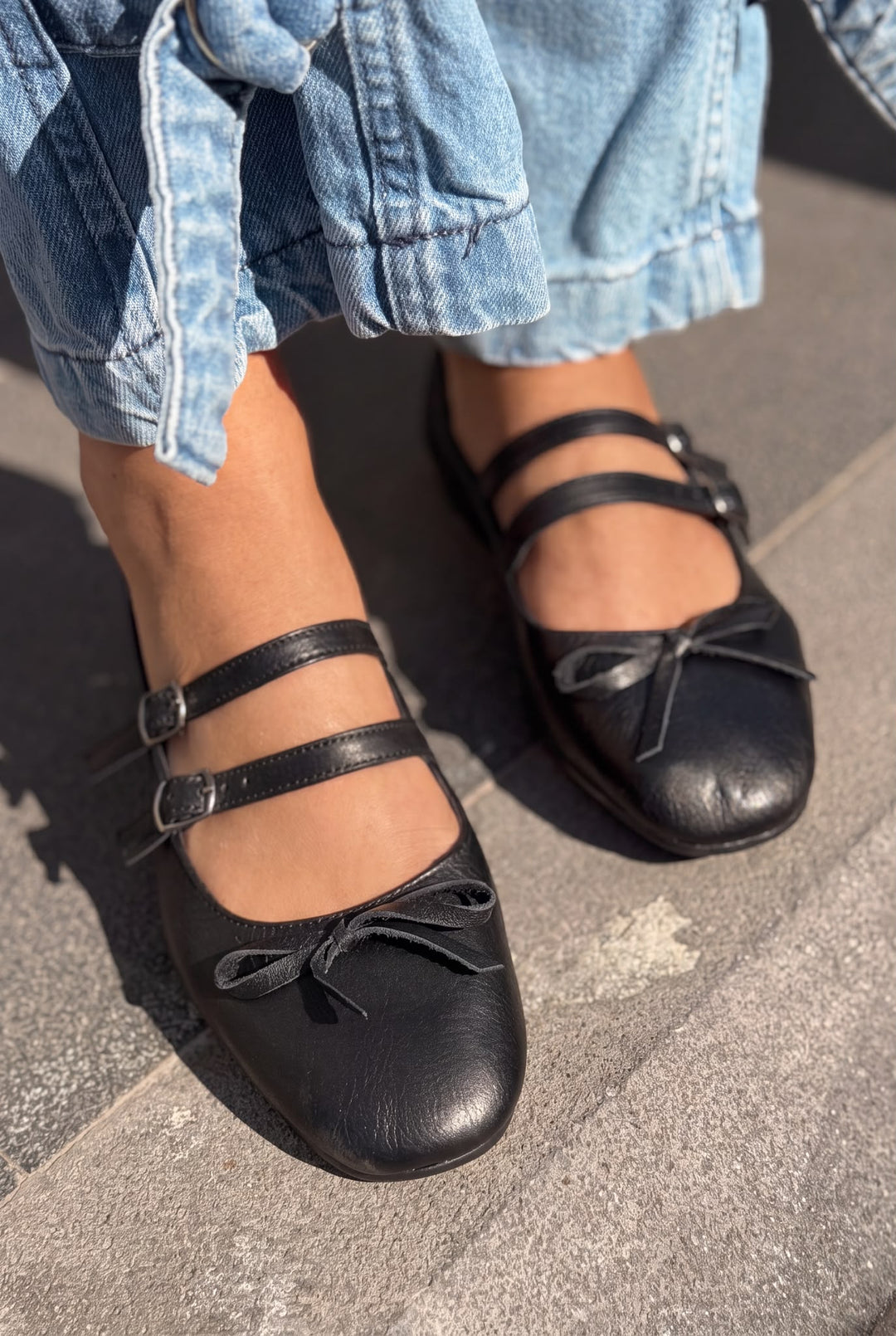 Lovia Siyah Mat Hakiki Deri Kadın Babet - ILOVESHOES