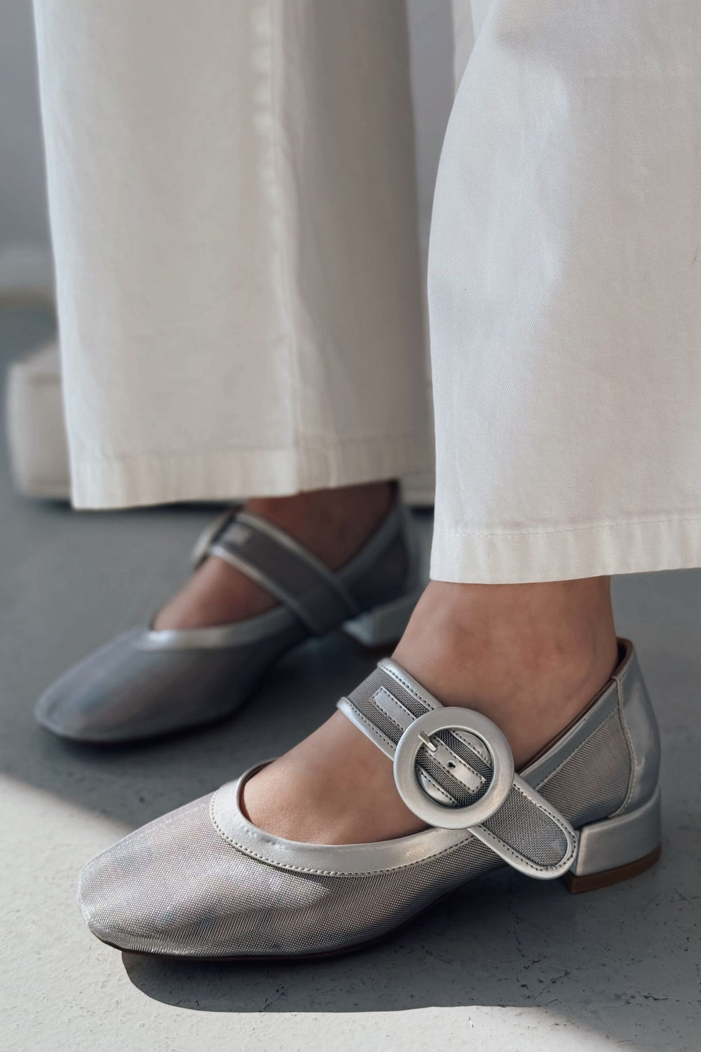 Cyreya File Gümüş Toka Detaylı Mary Jane - ILOVESHOES Türkiye