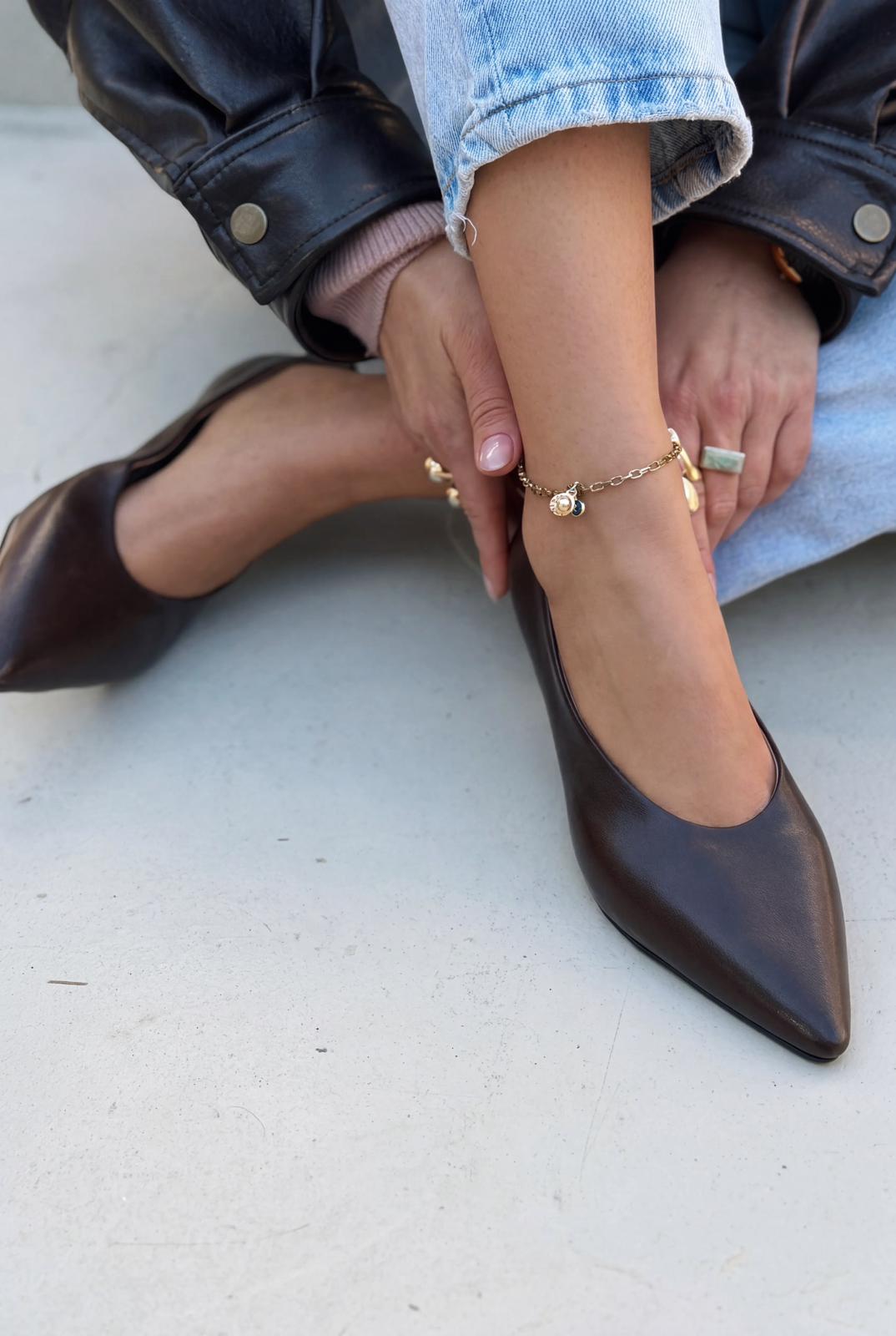 Seranis Stiletto Acıkahve Mat Deri - ILOVESHOES