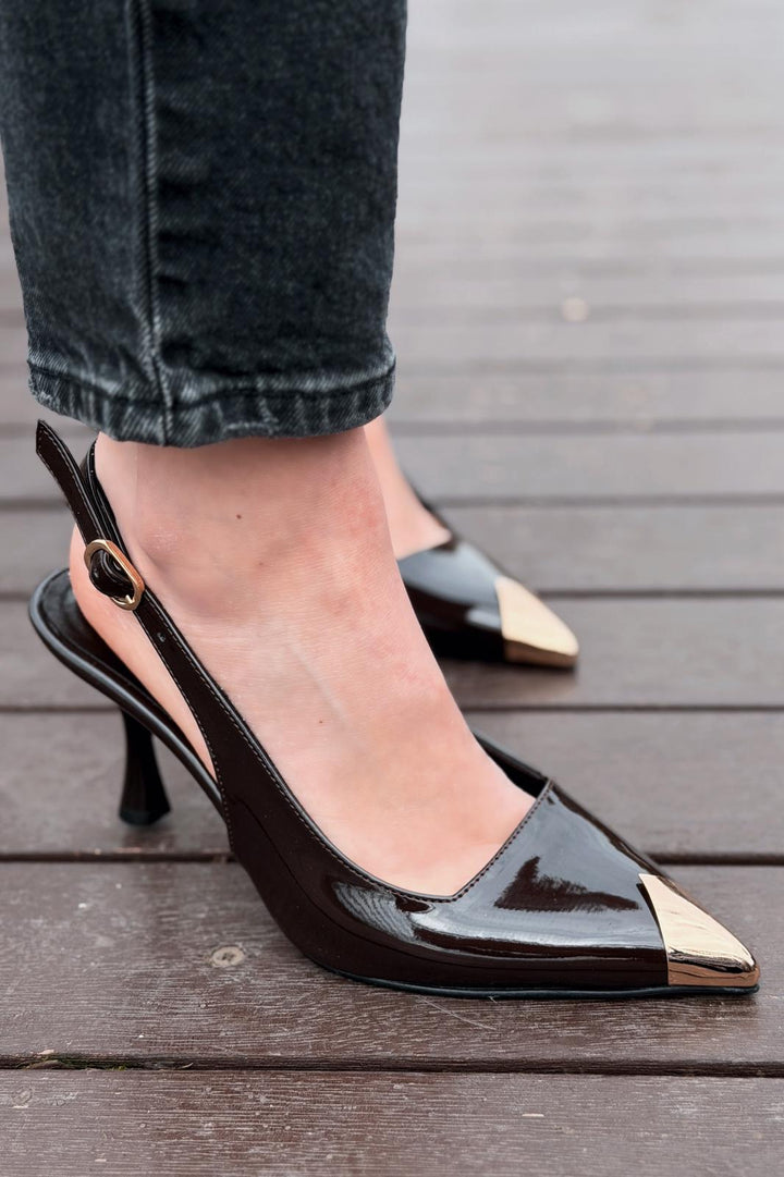 Caligo Stiletto Acıkahve Rugan - ILOVESHOES