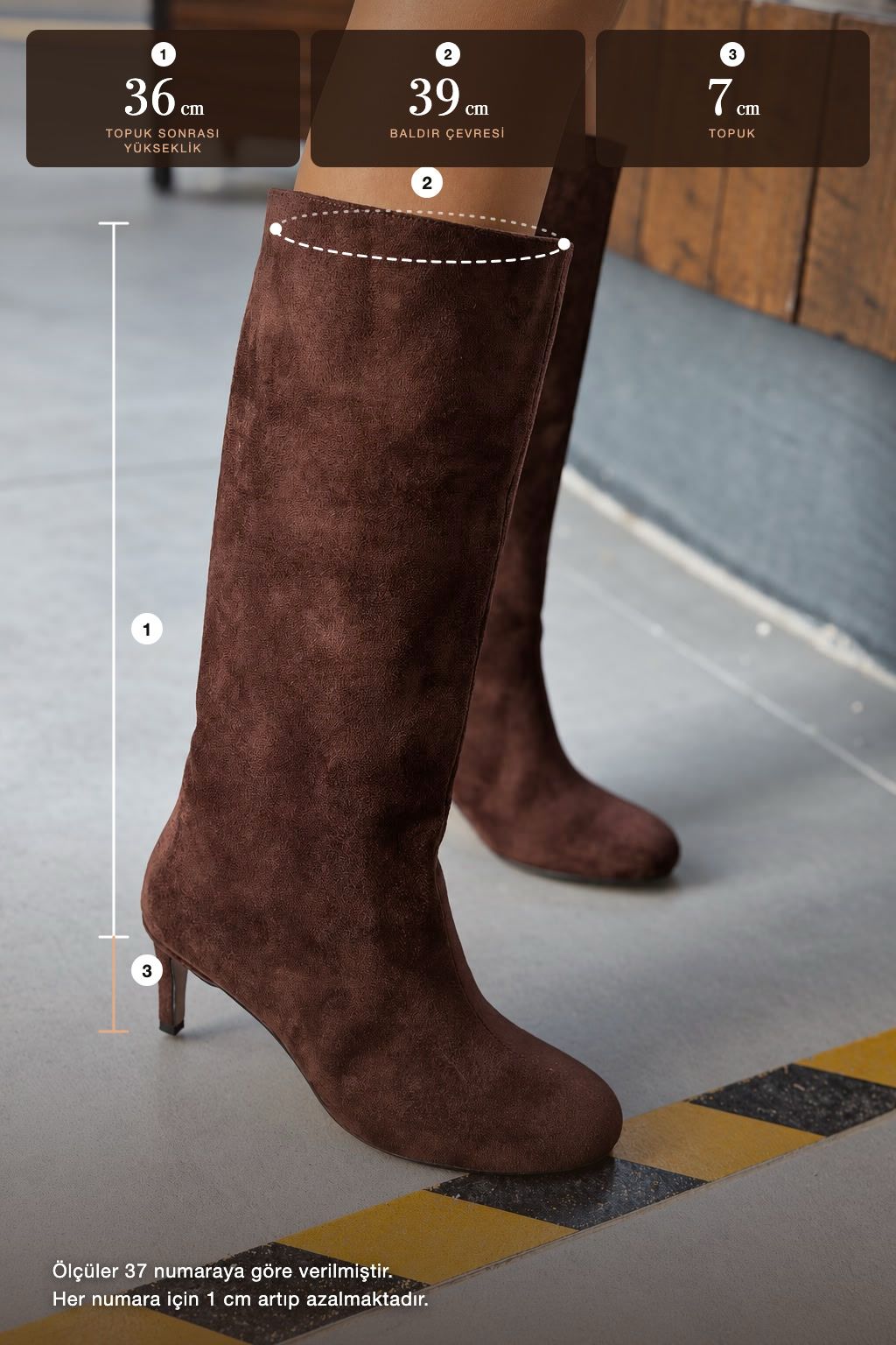 Elvars Acı Kahve Süet Kadın Çizme - ILOVESHOES