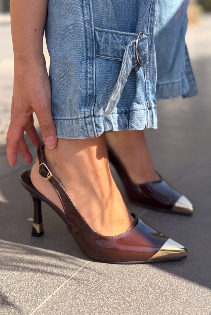 Sarnok Acı Kahve Rugan Kadın Stiletto - ILOVESHOES
