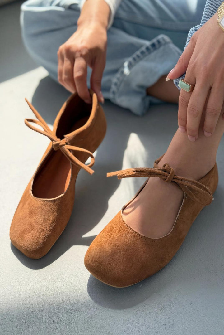 Belith Taba Süet Kadın Babet - ILOVESHOES