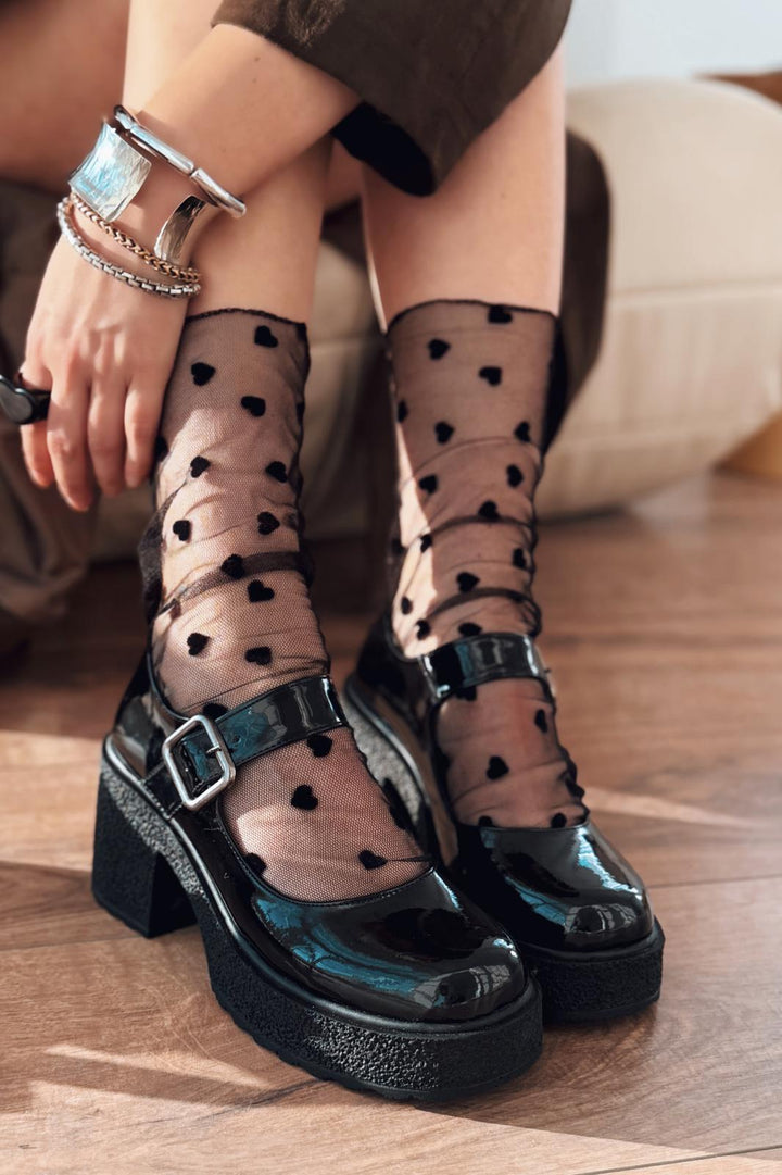 Jove Mary Jane Siyah Rugan - ILOVESHOES