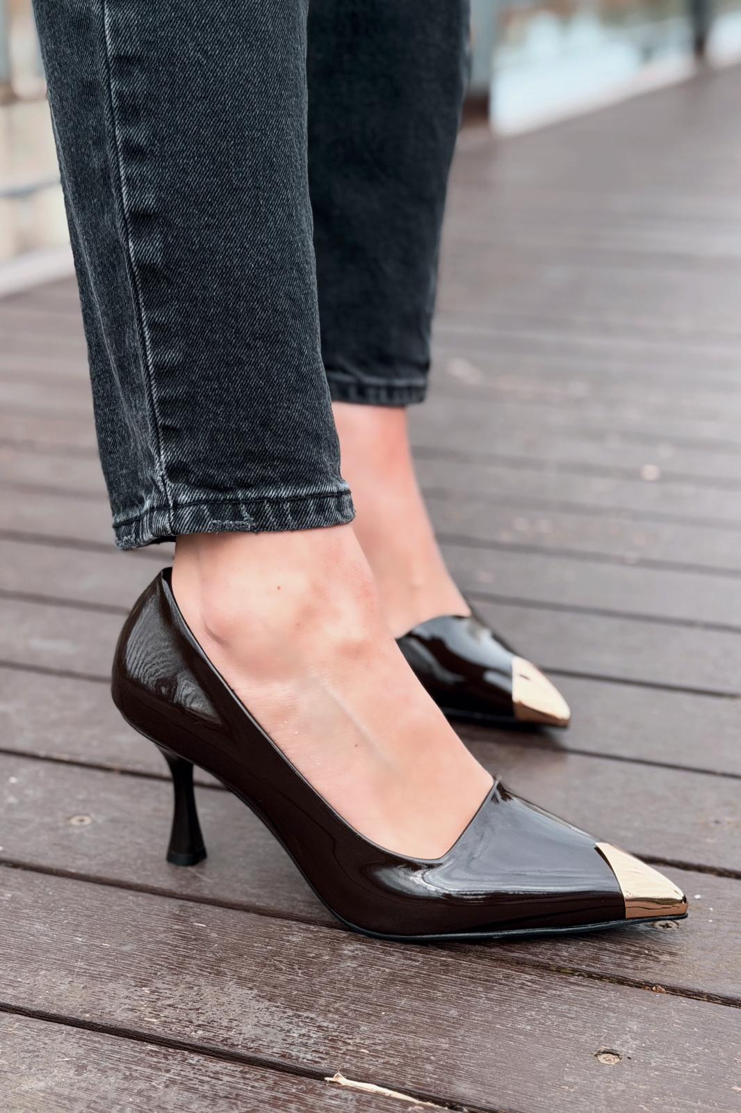 Noctra Stiletto Acıkahve Rugan - ILOVESHOES