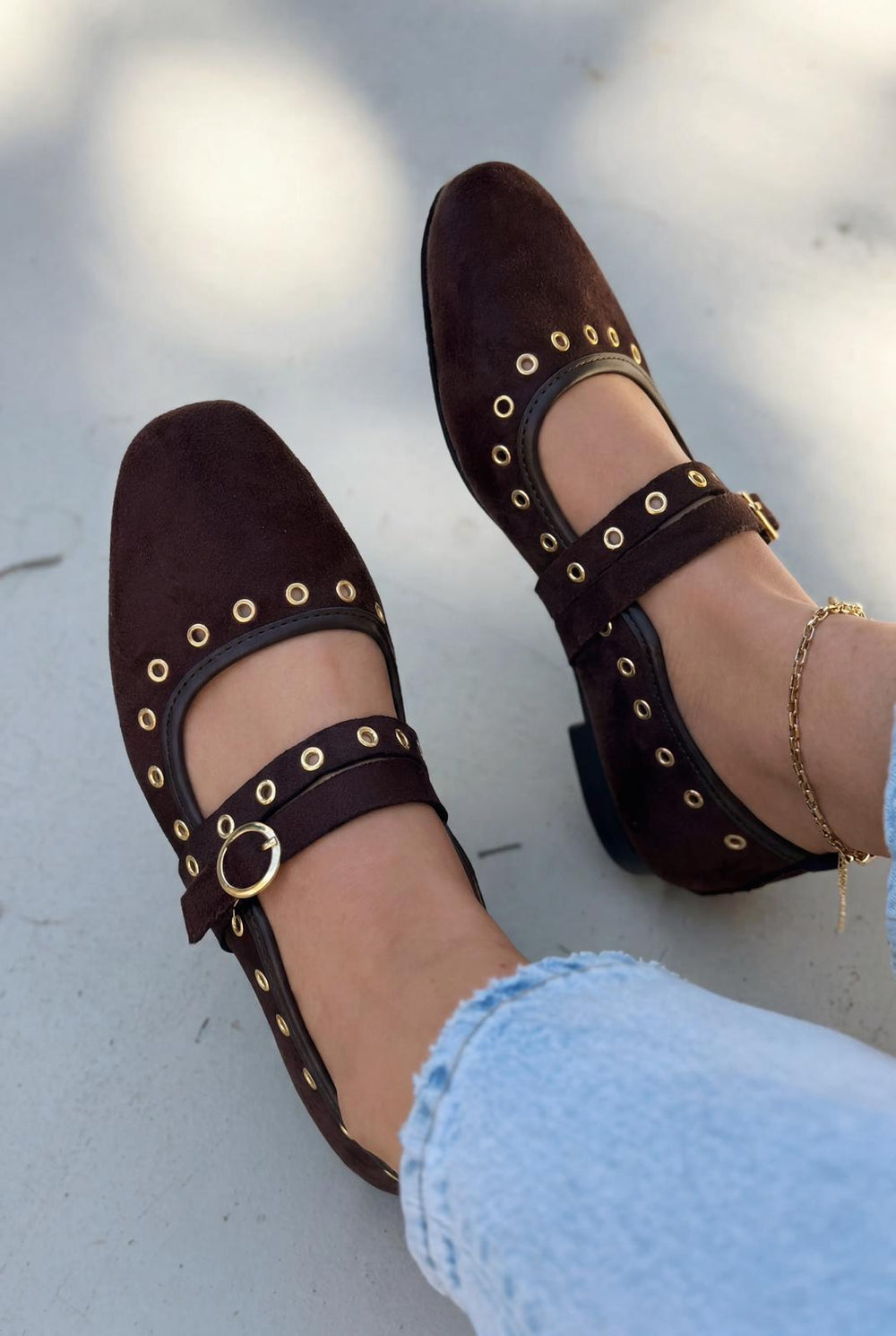 Elia Kadın Babet Acıkahve Süet - ILOVESHOES