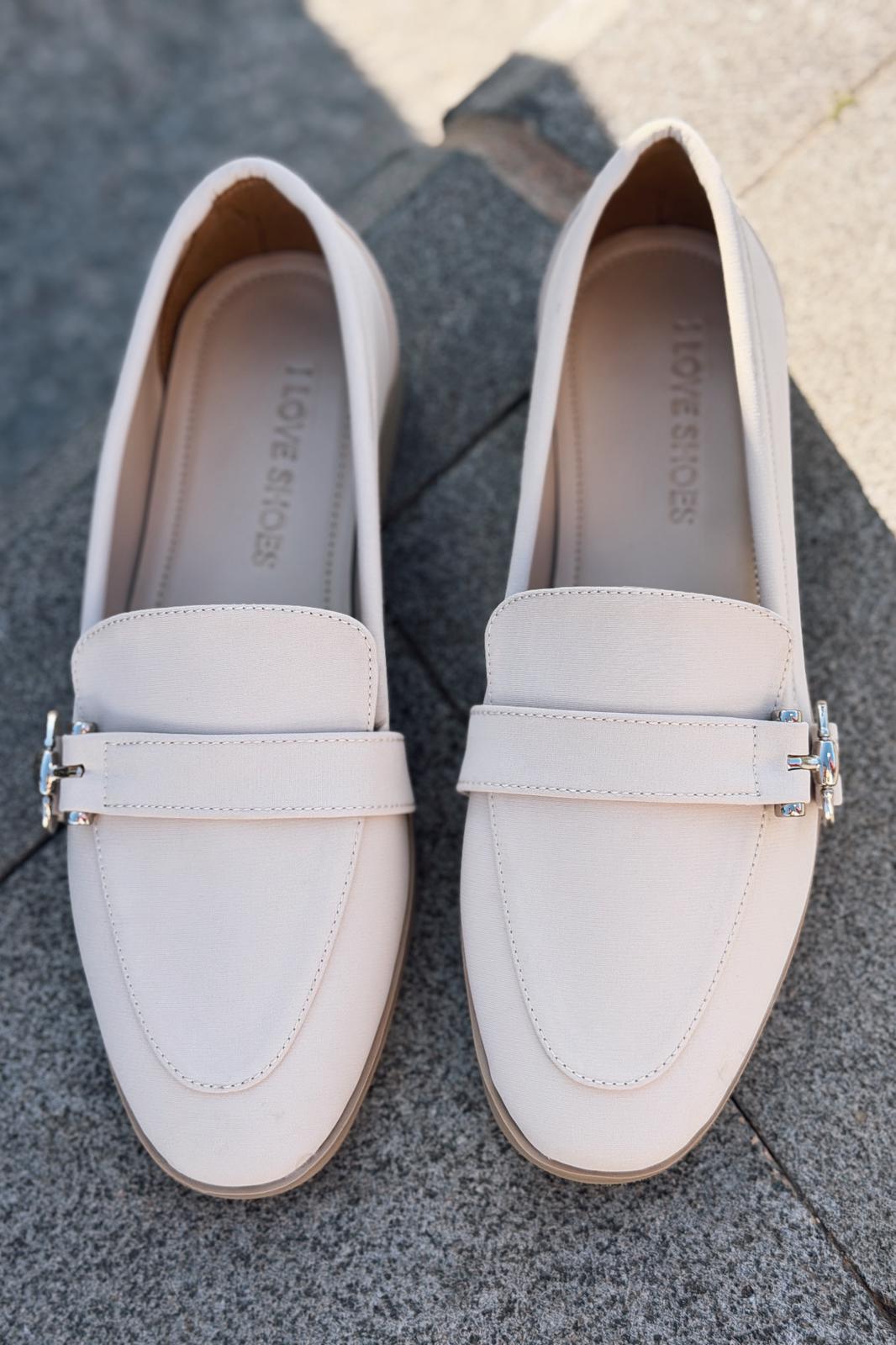 Torlax Kadın Loafer Bej Saten - ILOVESHOES