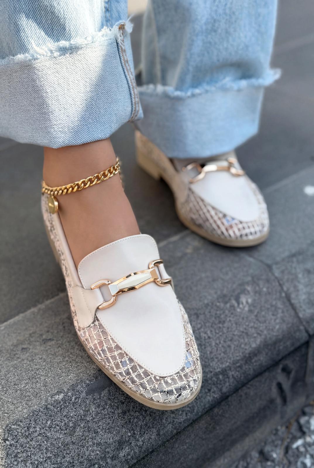 Delter Kadın Loafer Bej Mat Deri - ILOVESHOES