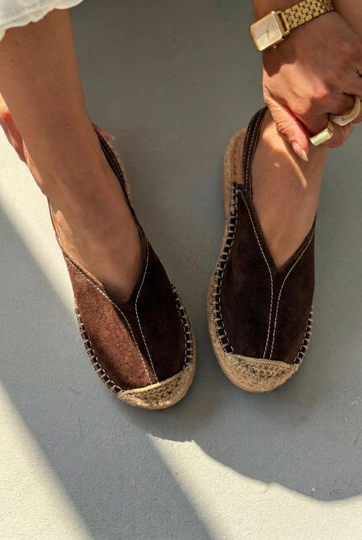 Orveth Acıkahve Hakiki Süet Kadın Espadril - ILOVESHOES