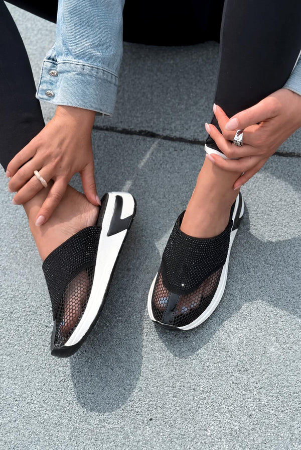 Selrin Kadın Spor Terlik Siyah - ILOVESHOES