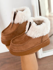 Molira Kadın İçi Tüylü Bot Taba Süet