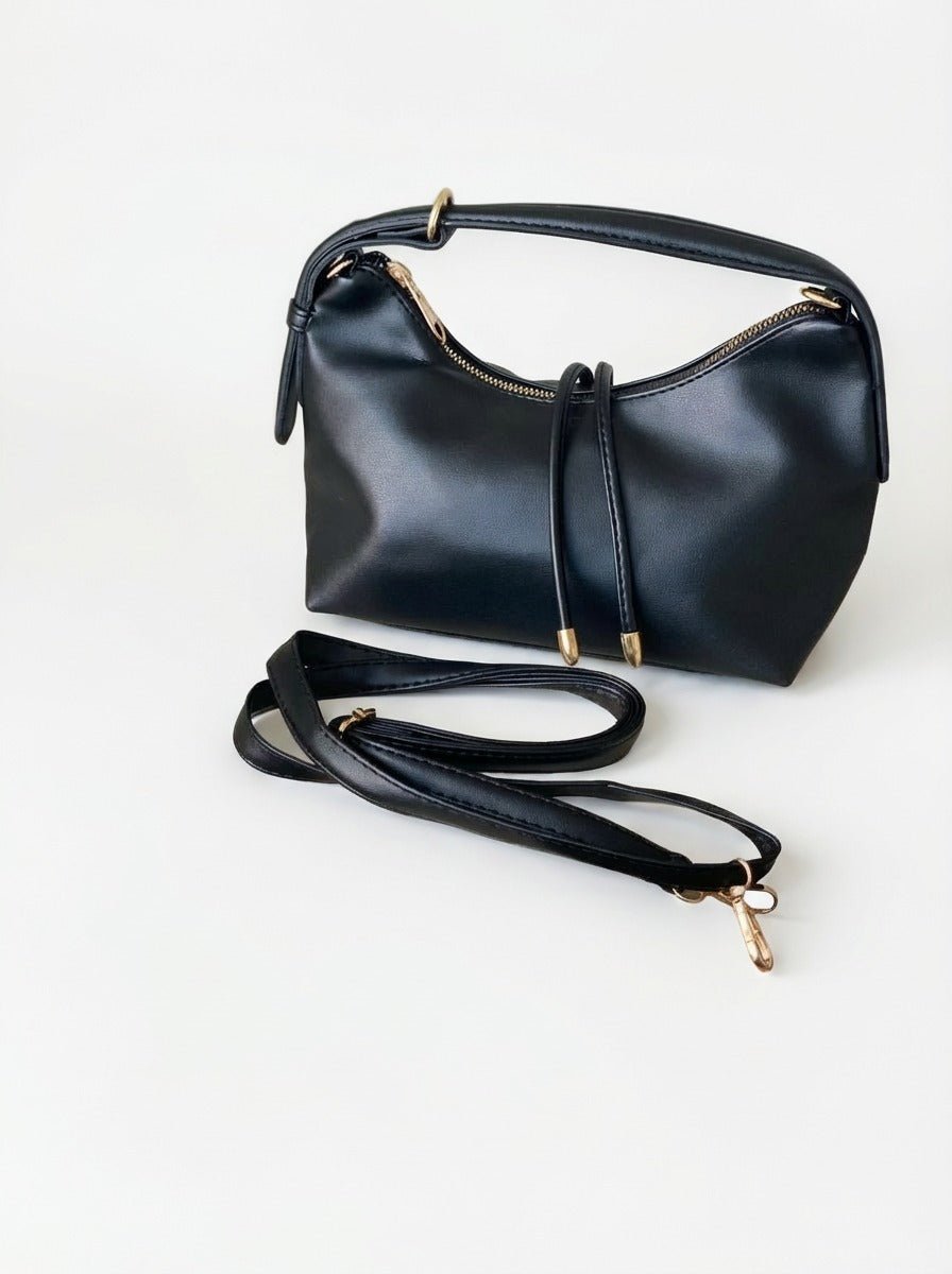 Nelin Kadın El Çantası Siyah Mat Deri - ILOVESHOES