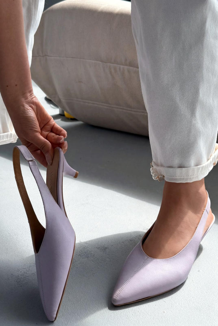 Selor Lila Mat Deri Kadın Stiletto - ILOVESHOES