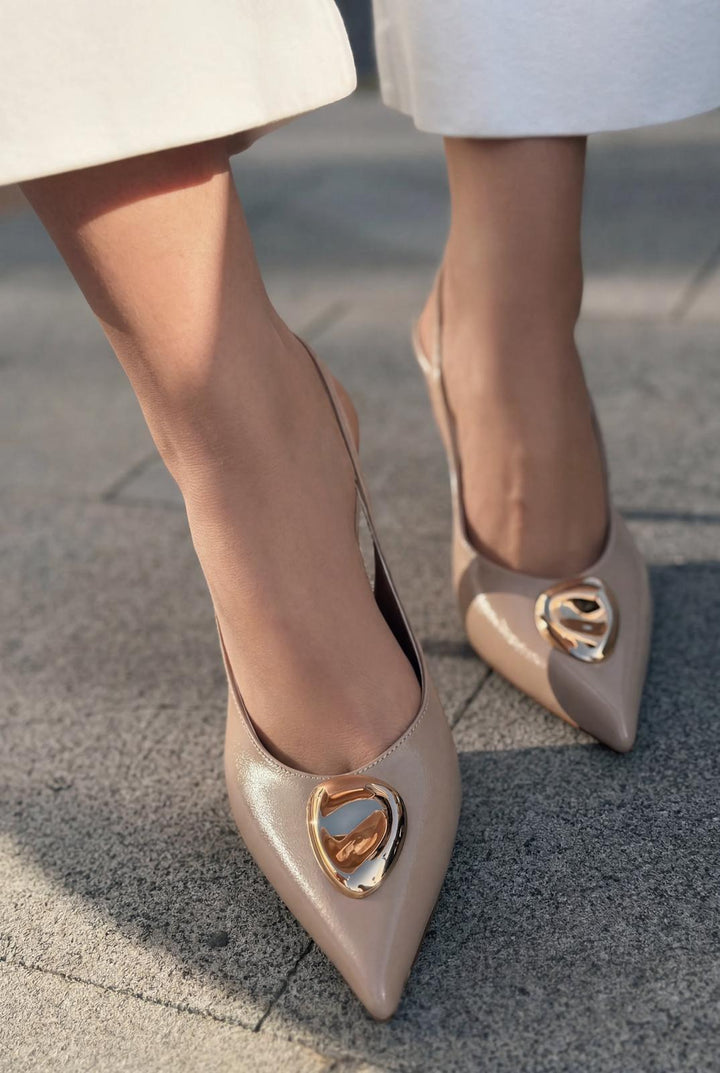 Torval Stiletto Nude Mat Deri - ILOVESHOES