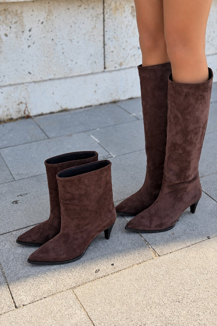 Sovra Acı Kahve Süet Kadın Çizme - ILOVESHOES