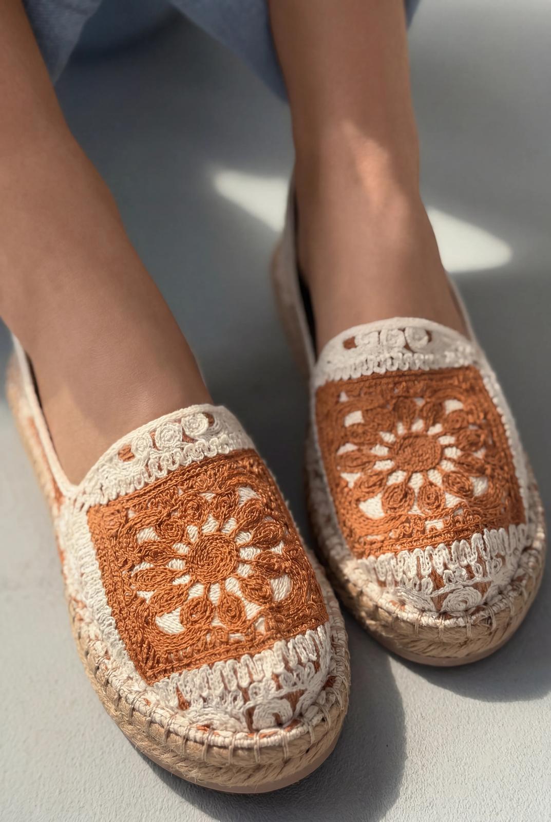 Linera Taba Kadın Espadril Loafer - ILOVESHOES