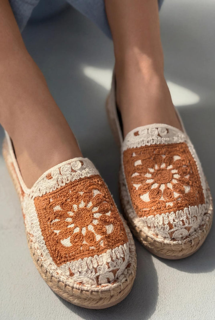 Linera Taba Kadın Espadril Loafer - ILOVESHOES