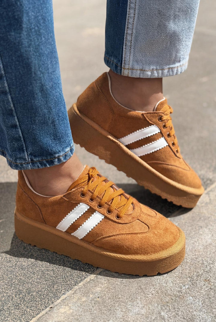Vireo Kadın Spor Ayakkabı Taba Süet - ILOVESHOES