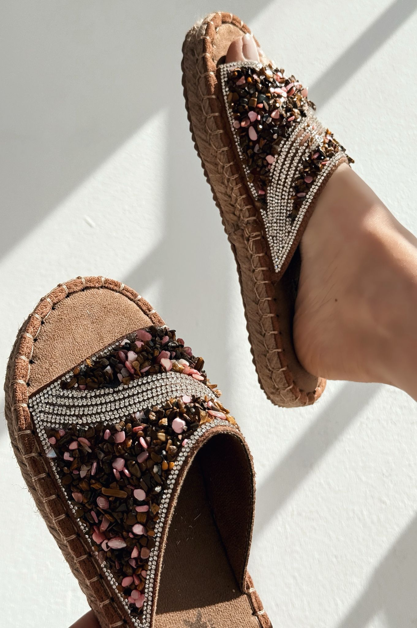 Kalwonsa Süet Bordo Taş Detaylı Kadın Terlik - ILOVESHOES