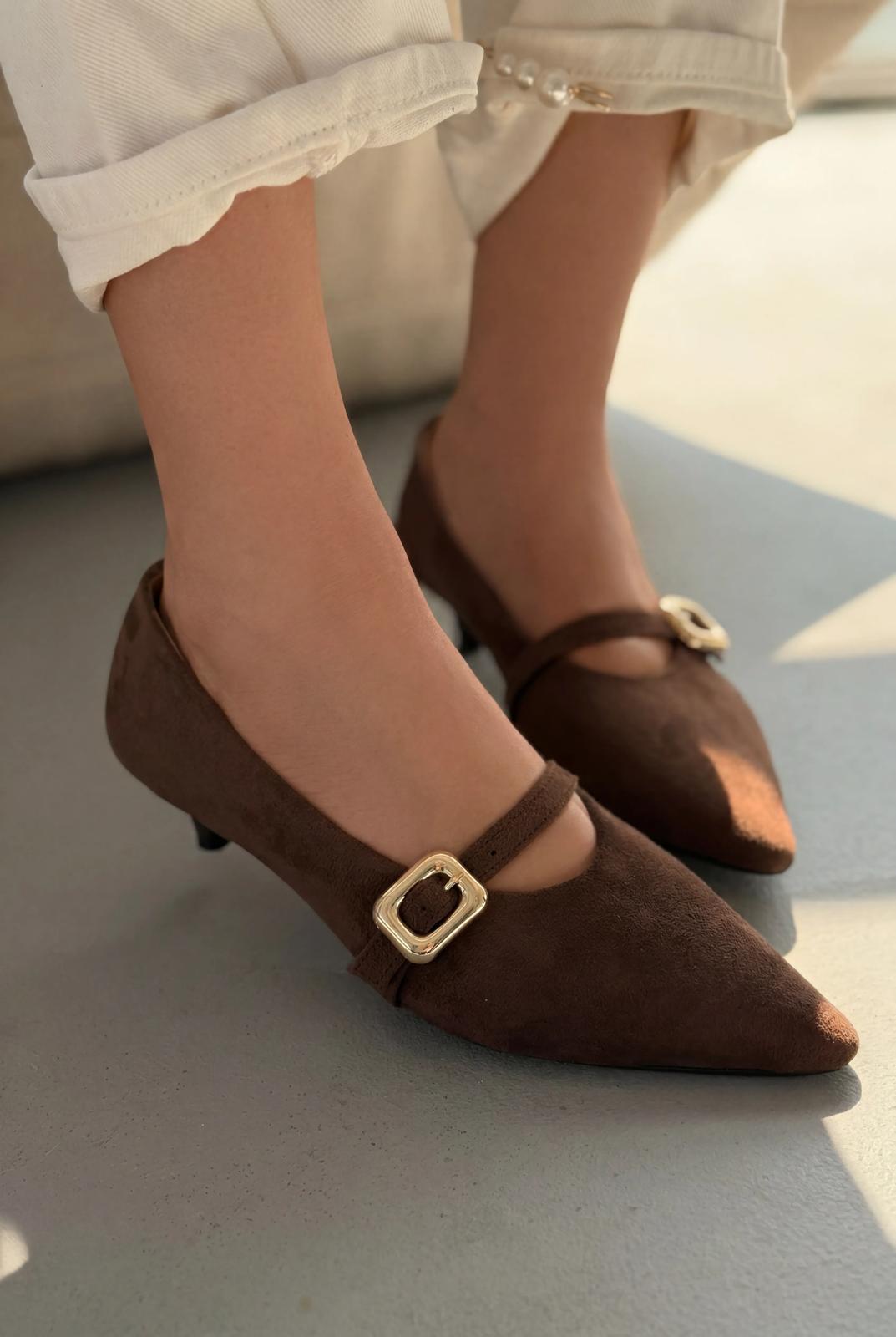 Karden Acıkahve Süet Kadın Stiletto - ILOVESHOES