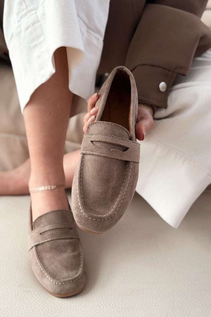 Orvino Vizon Süet Günlük Kadın Babet - ILOVESHOES