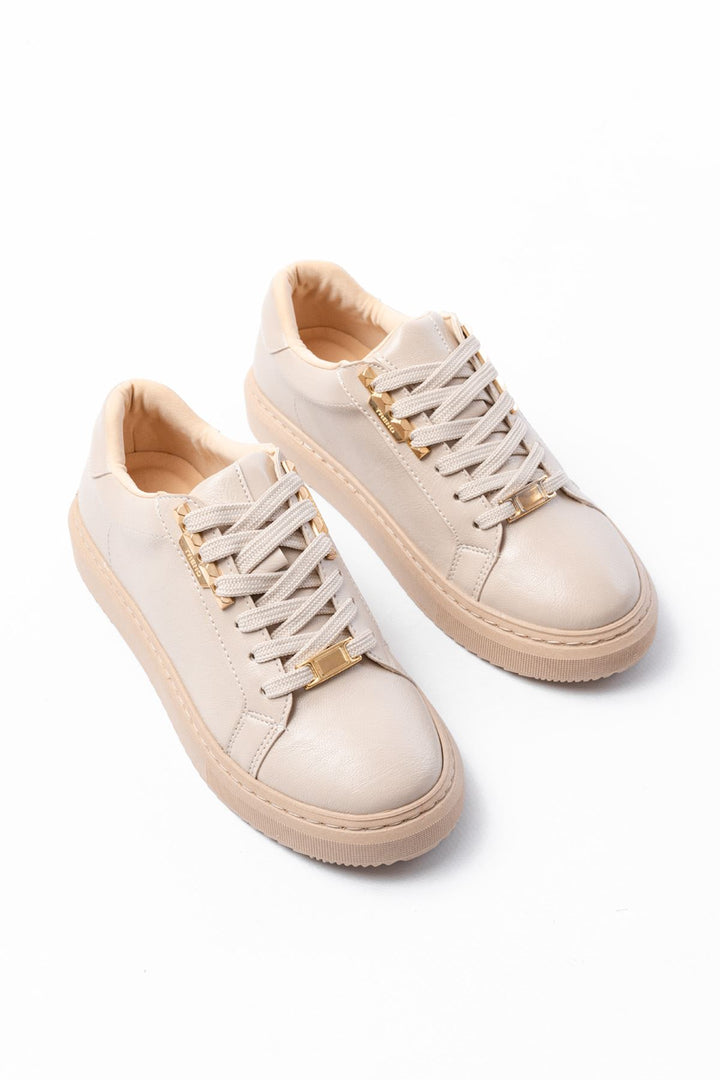 Bellissa Bej Dikişli Taban Kadın Spor Ayakkabı