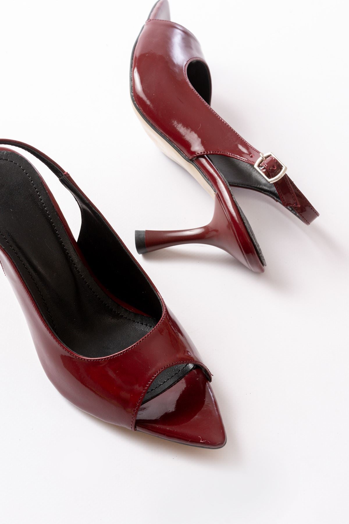 Remya Rugan Bordo Topuklu Ayakkabı - ILOVESHOES