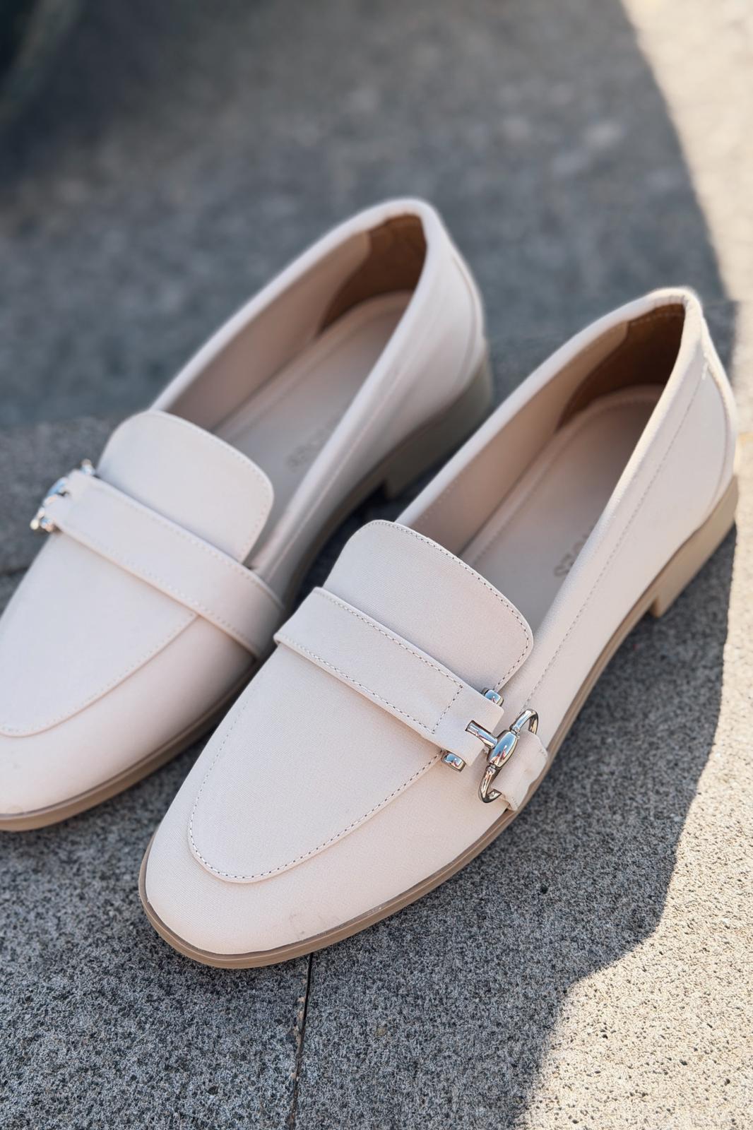 Torlax Kadın Loafer Bej Saten - ILOVESHOES