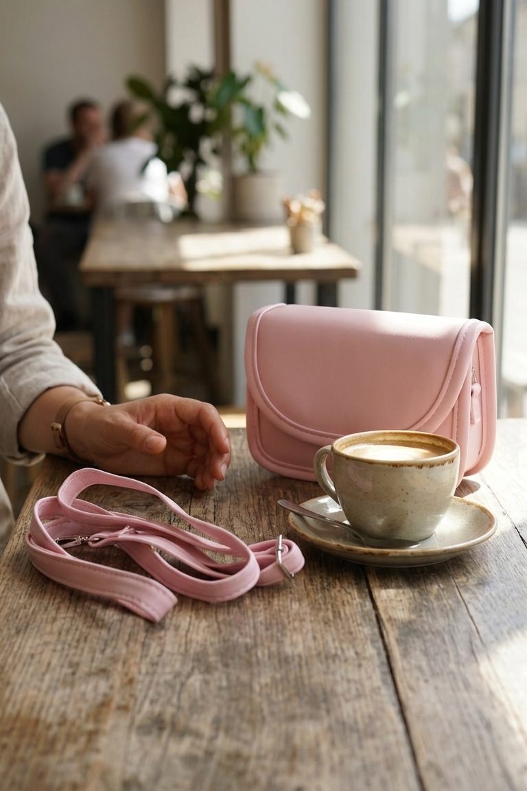 Levio Pembe Mat Deri Kadın Kol Çantası - ILOVESHOES