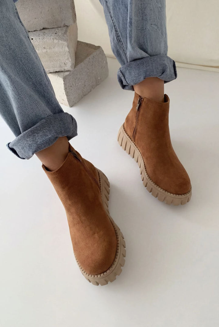 Velarise Kadın Bot Camel Süet - ILOVESHOES