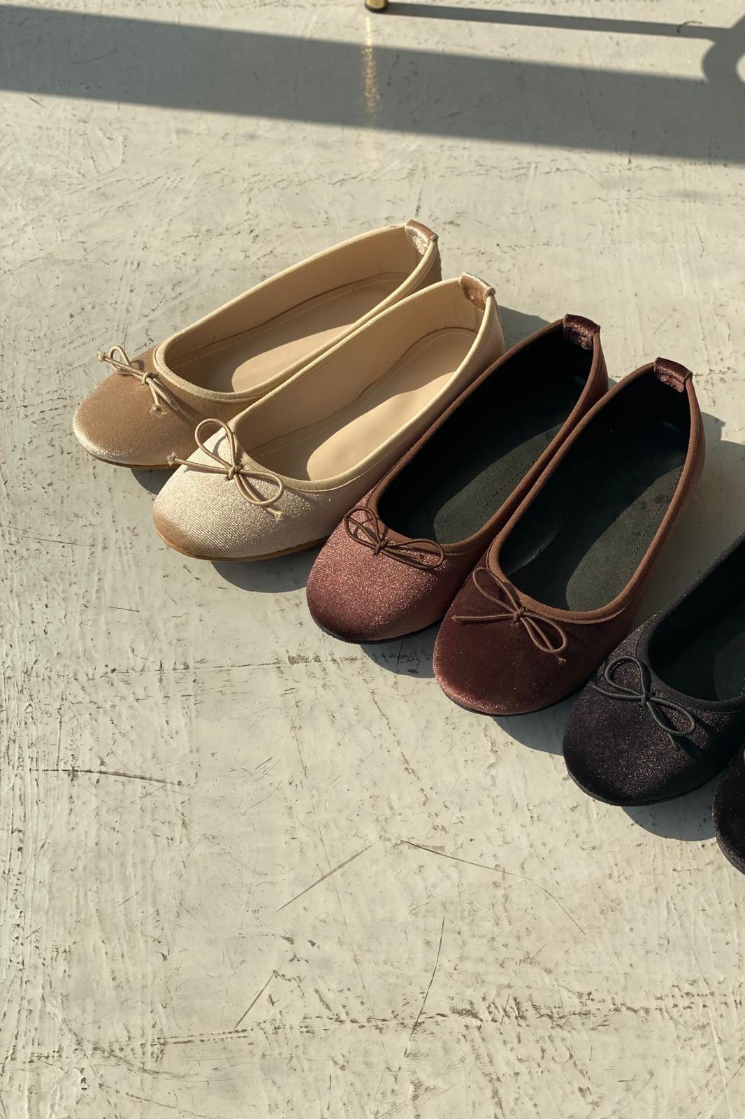 Lante Velvet Mary Jane Ballet Flats Dark Brown