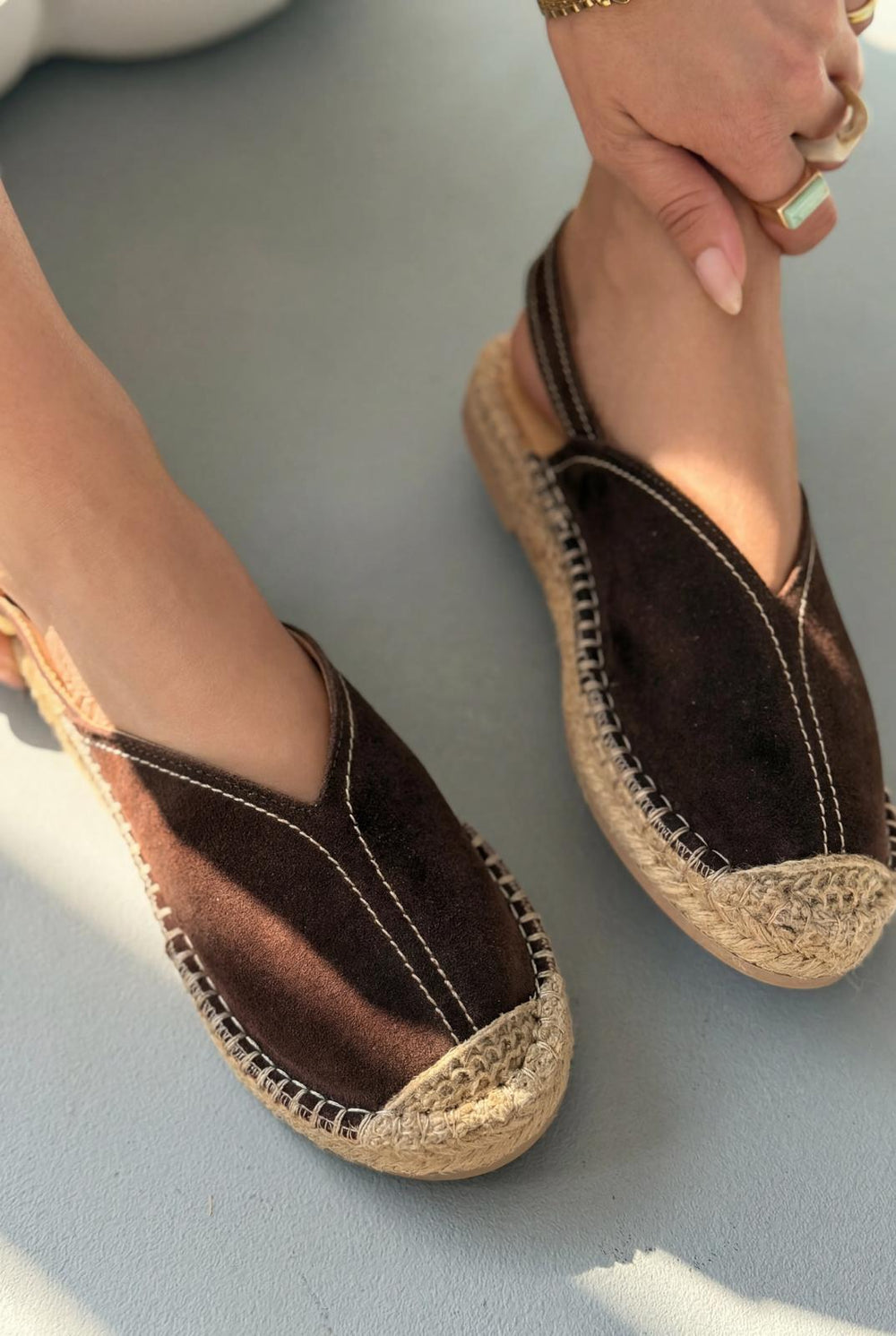 Orveth Acıkahve Hakiki Süet Kadın Espadril - ILOVESHOES
