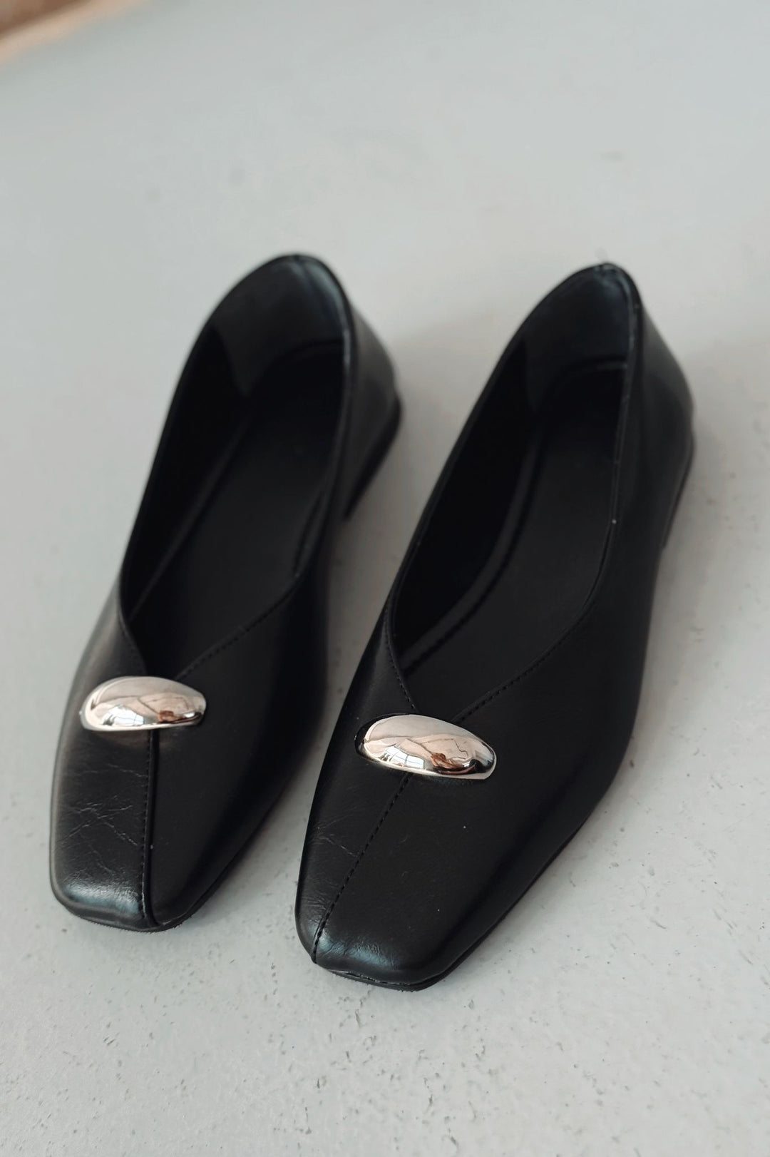 Tormel Kadın Babet Siyah Mat Deri - ILOVESHOES